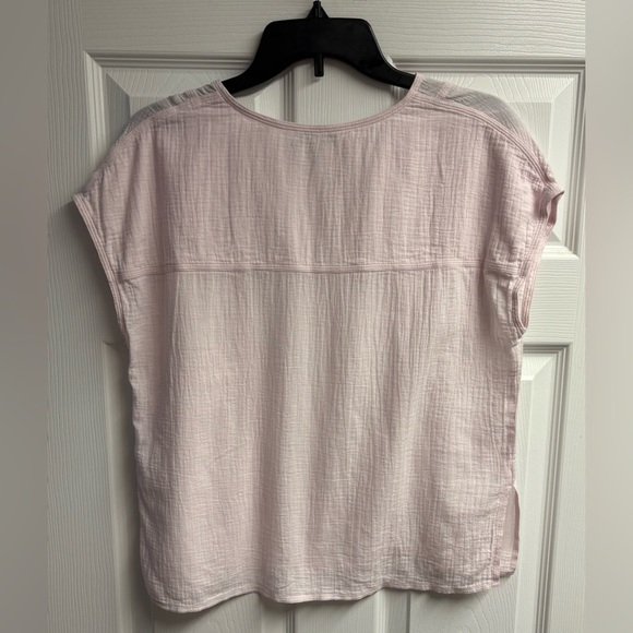 Vince 100% Cotton Seamed Popover Pale Pink Top Size XS - Picture 4 of 4